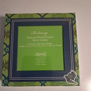 Gibson Green and Blue Pop-up Photo Frame Note Caddy